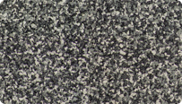 L'échantillon en couleur Granit classique de WARCO pour les surfaces d'aspect naturel, fabriqué à partir de granulat de caoutchouc EPDM entièrement coloré.