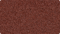 Farbmuster zum WARCO Farbton ziegelrot für monochrome Oberflächen aus schwarzem SBR-Gummigranulat und ziegelrot eingefärbtem Bindemittel.