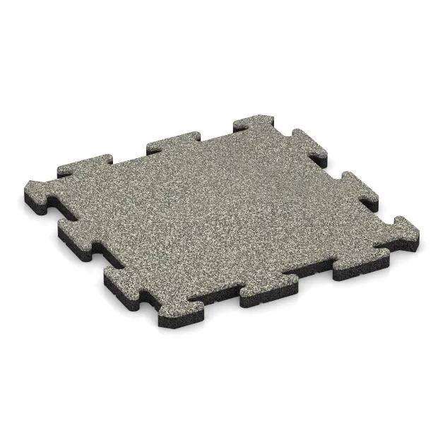 Indoor-Klickfliese von WARCO im Farbdesign Heller Granit mit den Abmessungen 500 x 500 x 30 mm. Produktfoto von Artikel 5863 in der Aufsicht von schräg vorne.