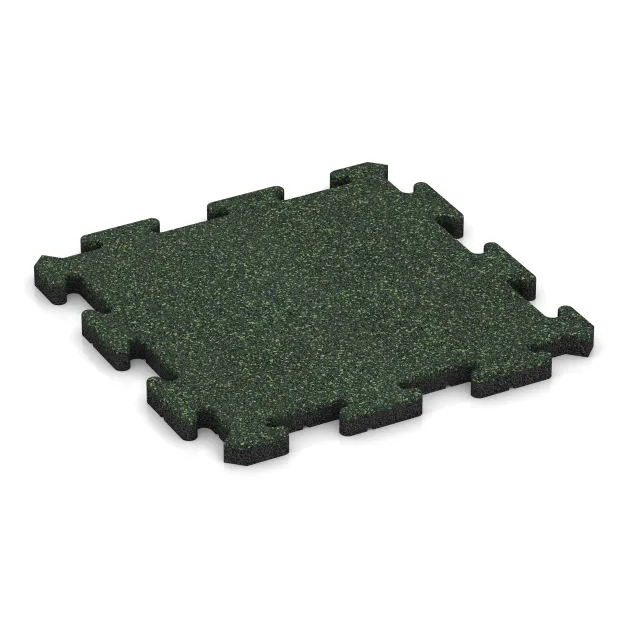 Fallschutz-Puzzlematte von WARCO im Farbdesign Englischer Rasen mit den Abmessungen 500 x 500 x 30 mm. Produktfoto von Artikel 2630 in der Aufsicht von schräg vorne.
