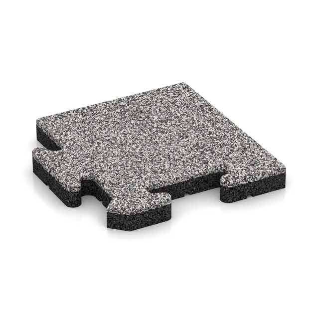 Eckplatte von WARCO im Farbdesign Grau Melange mit den Abmessungen 235 x 235 x 30 mm. Produktfoto von Artikel 4848 in der Aufsicht von schräg vorne.