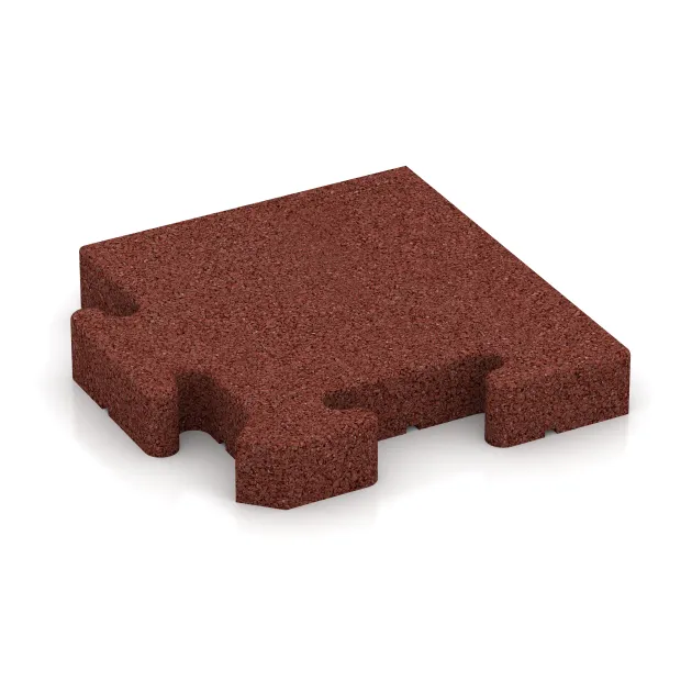 Eckplatte von WARCO im Farbdesign Ziegelrot mit den Abmessungen 235 x 235 x 40 mm. Produktfoto von Artikel 5218 in der Aufsicht von schräg vorne.