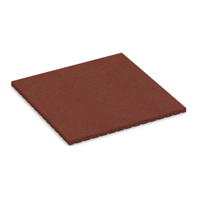 Tapis aire de jeux 4 cm - EN 1177 ≤ 110 cm de WARCO en couleur Rouge brique au format 1000 x 1000 x 40 mm. La photo de l’article 5665 dans la vue complète de face.
