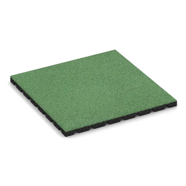 Fallschutzplatte von WARCO im Farbdesign Blassgrün mit den Abmessungen 500 x 500 x 30 mm. Produktfoto von Artikel 0547 in der Aufsicht von schräg vorne.