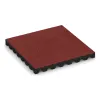 Fallschutzplatte von WARCO im Farbdesign Korallenrot mit den Abmessungen 500 x 500 x 50 mm. Produktfoto von Artikel 0680 in der Aufsicht von schräg vorne.