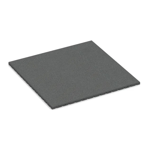 Fallschutzmatte 3 cm - EN 1177 ≤ 90 cm von WARCO im Farbdesign Schiefergrau mit den Abmessungen 1000 x 1000 x 30 mm. Produktfoto von Artikel 5658 in der Aufsicht von schräg vorne.