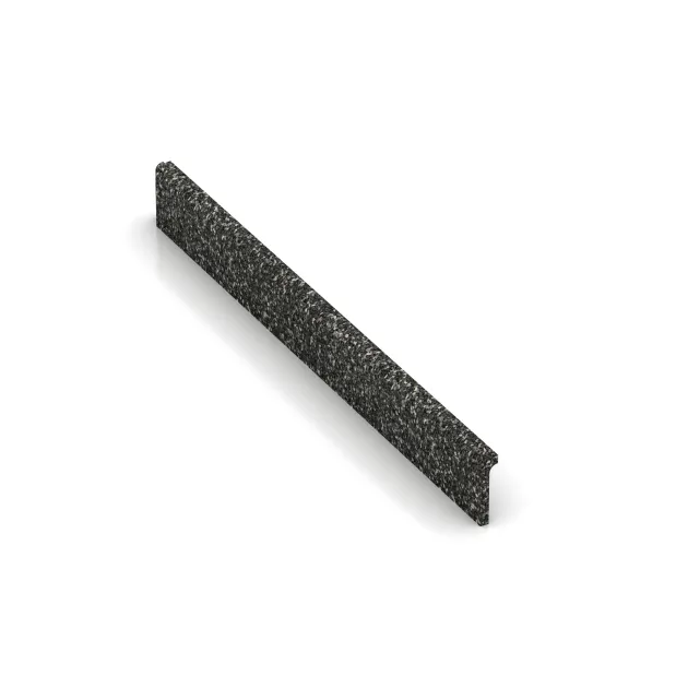 Wandschutz Sockelleiste von WARCO im Farbdesign Dunkelgrauer Granit mit den Abmessungen 750 x 20 x 80 mm. Produktfoto von Artikel 2260 in der Aufsicht von schräg vorne.