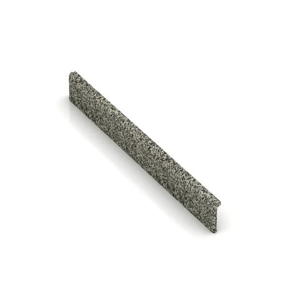 Wandschutz Sockelleiste von WARCO im Farbdesign Heller Granit mit den Abmessungen 750 x 20 x 80 mm. Produktfoto von Artikel 2256 in der Aufsicht von schräg vorne.