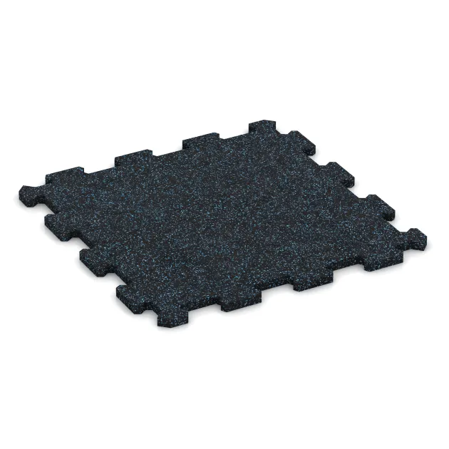 Fitnessboden Kompakt von WARCO im Farbdesign Leicht Blau Gesprenkelt mit den Abmessungen 485 x 485 x 16 mm | 0,235 m². Produktfoto von Artikel 0993 in der Aufsicht von schräg vorne.