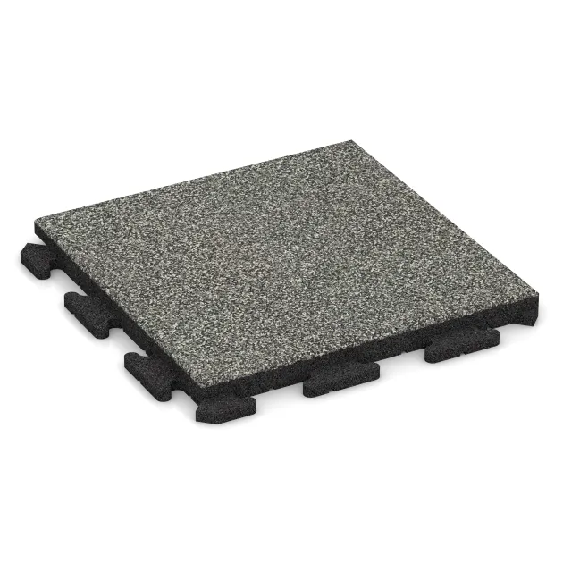 Gehwegplatte Classic von WARCO im Farbdesign Grauer Granit mit den Abmessungen 500 x 500 x 40 mm. Produktfoto von Artikel 1298 in der Aufsicht von schräg vorne.