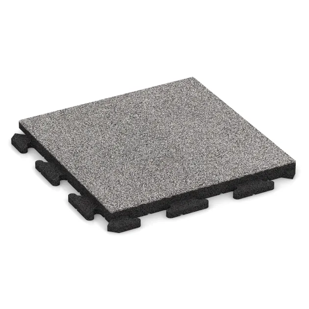 Poolfliese Classic von WARCO im Farbdesign Grau Melange mit den Abmessungen 500 x 500 x 40 mm. Produktfoto von Artikel 4623 in der Aufsicht von schräg vorne.