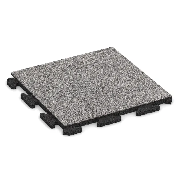 Poolfliese Classic von WARCO im Farbdesign Grau Melange mit den Abmessungen 500 x 500 x 30 mm. Produktfoto von Artikel 4617 in der Aufsicht von schräg vorne.