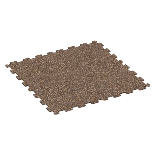 Fitnessboden Kompakt von WARCO im Farbdesign Bast & Borke mit den Abmessungen 970 x 970 x 8 mm | 0,94 m. Produktfoto von Artikel 1024 in der Aufsicht von schräg vorne.