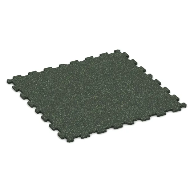 Fitnessboden Kompakt von WARCO im Farbdesign Englischer Rasen mit den Abmessungen 970 x 970 x 16 mm | 0,94 m². Produktfoto von Artikel 1099 in der Aufsicht von schräg vorne.