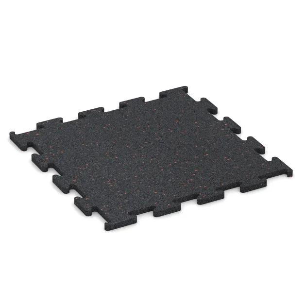 Fitness Performance Elite Trainingsboden von WARCO im Farbdesign Leicht Rot Gesprenkelt mit den Abmessungen 500 x 500 x 15 mm. Produktfoto von Artikel 3769 in der Aufsicht von schräg vorne.