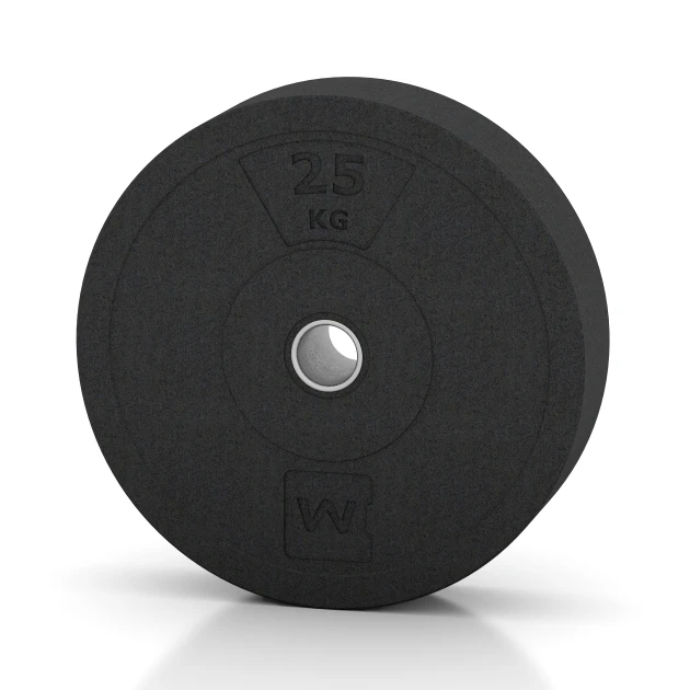Bumper Plate Slim de WARCO en couleur Anthracite au format 25 kg | ø 45,4 x 11,38 cm. La photo de l’article 6090 dans la vue complète de face.