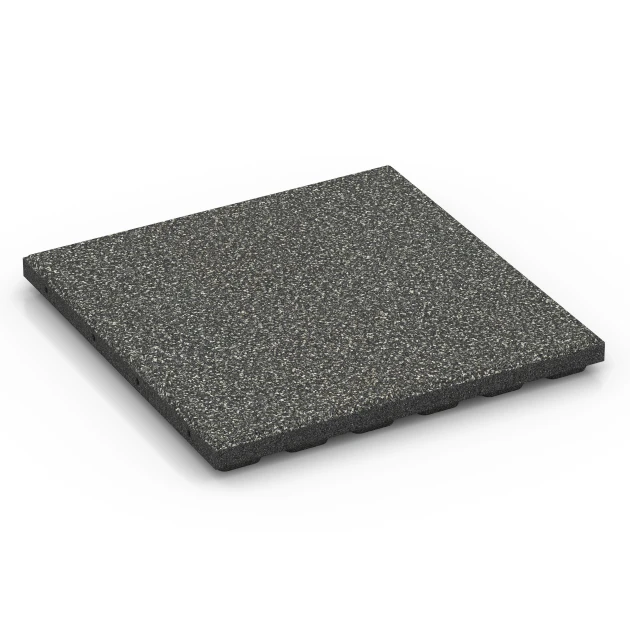 Dalle amortissante EPDM – 120 cm de WARCO en couleur Granit gris foncé au format 50 x 50 x 4 cm | 0,25 m². La photo de l’article 6422 dans la vue complète de face.