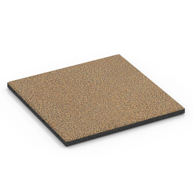 Fallschutzmatte EPDM – 90 cm von WARCO im Farbdesign Rattan Lounge mit den Abmessungen 50 x 50 x 3 cm | 0,25 m². Produktfoto von Artikel 6421 in der Aufsicht von schräg vorne.