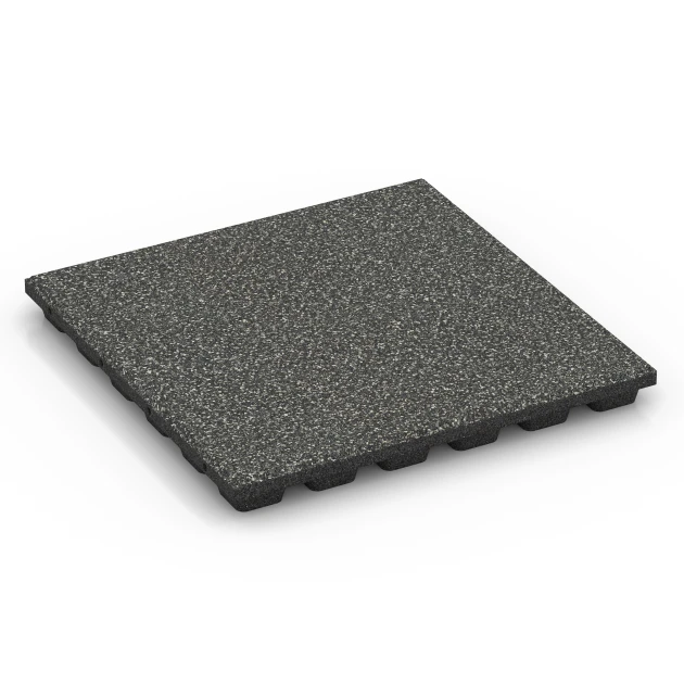 Dalle amortissante EPDM – 160 cm de WARCO en couleur Granit gris foncé au format 50 x 50 x 4,8 cm | 0,25 m². La photo de l’article 6431 dans la vue complète de face.