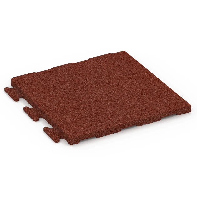 Terrassenplatte Linea von WARCO im Farbdesign Ziegelrot mit den Abmessungen 50 x 50 x 3 cm | 0,25 m². Produktfoto von Artikel 7053 in der Aufsicht von schräg vorne.