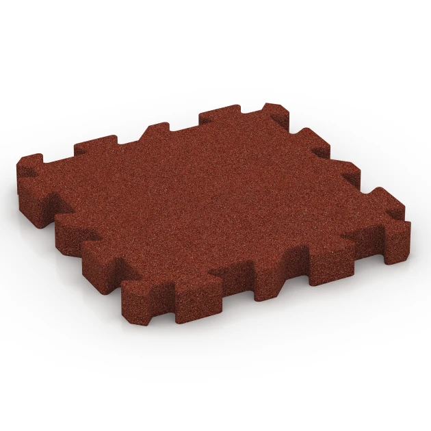 Fallschutzplatte – 220 cm von WARCO im Farbdesign Ziegelrot mit den Abmessungen 50 x 50 x 6 cm | 0,25 m². Produktfoto von Artikel 6406 in der Aufsicht von schräg vorne.