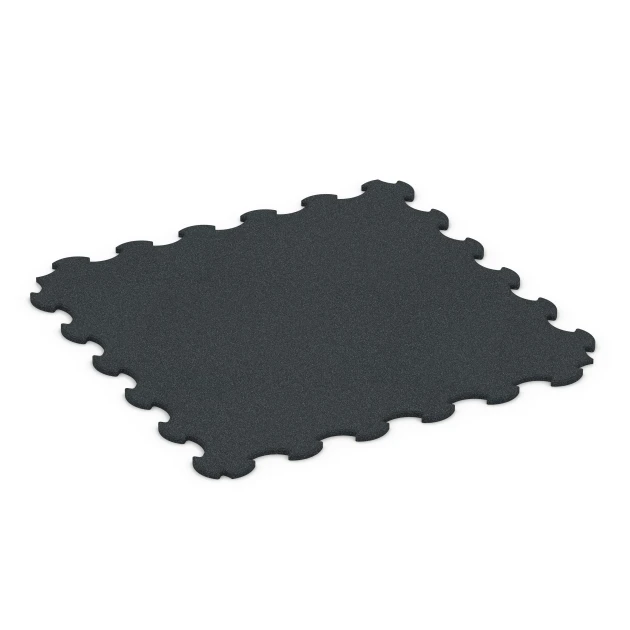 Fitness-Bodenschutzmatte von WARCO im Farbdesign Anthrazit mit den Abmessungen 102,5 x 102,5 x 1,5 cm | 1,05 m². Produktfoto von Artikel 6376 in der Aufsicht von schräg vorne.