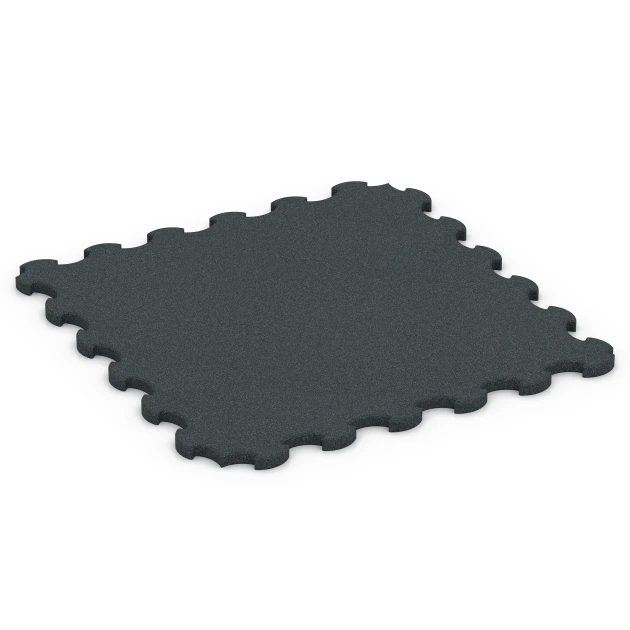 Fitness-Bodenschutzmatte von WARCO im Farbdesign Anthrazit mit den Abmessungen 102,5 x 102,5 x 3 cm | 1,05 m². Produktfoto von Artikel 6322 in der Aufsicht von schräg vorne.