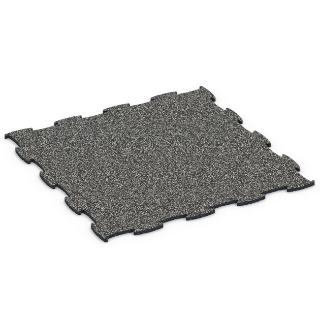 Fitness Active Floor System von WARCO im Farbdesign Dunkelgrauer Granit mit den Abmessungen 97,1 x 97,1 × 1,8 cm. Produktfoto von Artikel 6832 in der Aufsicht von schräg vorne.