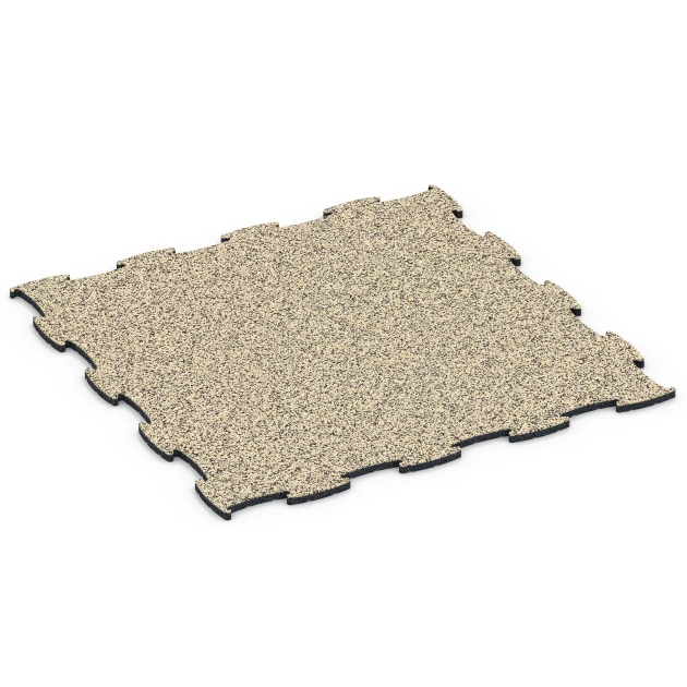 Fitness Active Floor System von WARCO im Farbdesign Travertin mit den Abmessungen 97,1 x 97,1 x 1,8 cm | 0,94 m². Produktfoto von Artikel 6838 in der Aufsicht von schräg vorne.