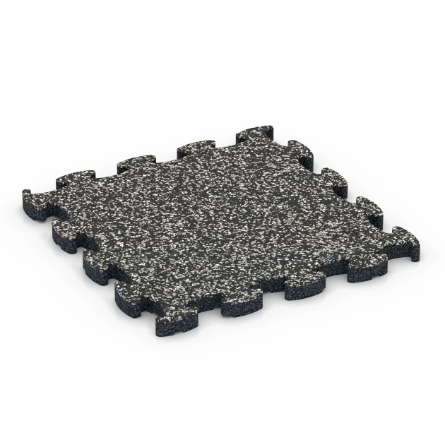 Steinteppich Klickfliese von WARCO im Farbdesign Dunkelgrauer Granit mit den Abmessungen 28,9 x 28,9 x 1,8 cm | 0,084 m². Produktfoto von Artikel 6814 in der Aufsicht von schräg vorne.