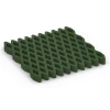 Fallschutz-Rasengittermatte von WARCO im Farbdesign Grasgrün mit den Abmessungen 100 × 100 × 8 cm. Produktfoto von Artikel 7014 in der Aufsicht von schräg vorne.