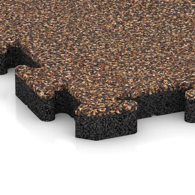 Detailaufnahme der Randausprägung von WARCO-Produkt 5904, Event-Klickfliese Outdoor, Format 500 x 500 x 40 mm, Farbe Bast & Borke.