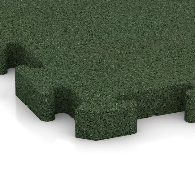 Detailaufnahme der Randausprägung von WARCO-Produkt 4078, Hunde-Sportboden HD, Format 1000 x 1000 x 40 mm, Farbe Grasgrün.