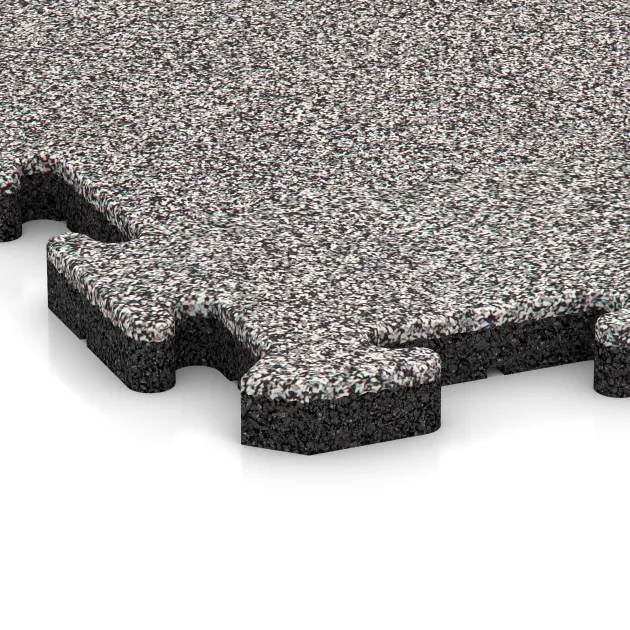 Detailaufnahme der Randausprägung von WARCO-Produkt 4533, Poolfliese, Format 500 x 500 x 30 mm, Farbe Grau Melange.