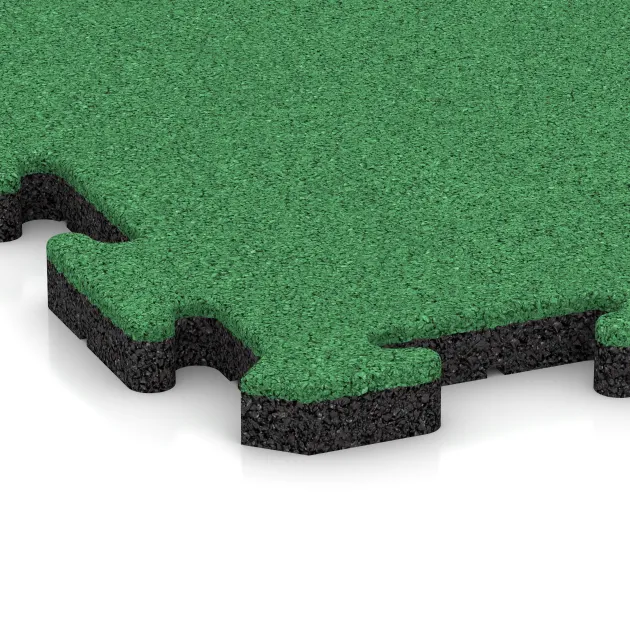 Detailaufnahme der Randausprägung von WARCO-Produkt 5827, Indoor-Klickfliese, Format 1000 x 1000 x 30 mm, Farbe Maigrün.