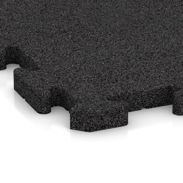La vue détaillée sur les bords du produit WARCO 3330, Tapis de Protection Fitness HD, au format 1000 x 1000 x 30 mm, en couleur Anthracite.