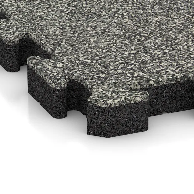 Detailaufnahme der Randausprägung von WARCO-Produkt 4160, Ballspielplatte HD, Format 500 x 500 x 50 mm, Farbe Grauer Granit.