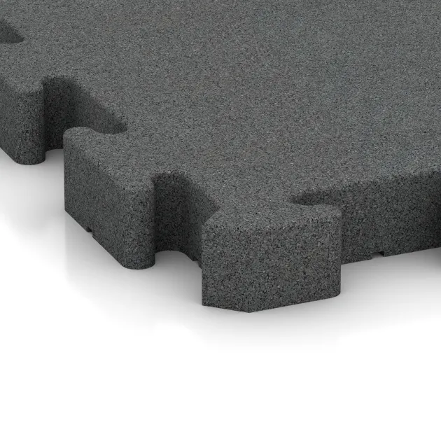 Detailaufnahme der Randausprägung von WARCO-Produkt 4206, Ballspielplatte HD, Format 500 x 500 x 50 mm, Farbe Schiefergrau.