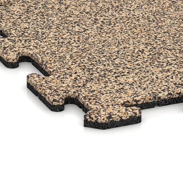 Detailaufnahme der Randausprägung von WARCO-Produkt 0040, Balkon Bodenbelag, Format 50 x 50 x 1,8 cm | 0,25 m², Farbe Travertin.