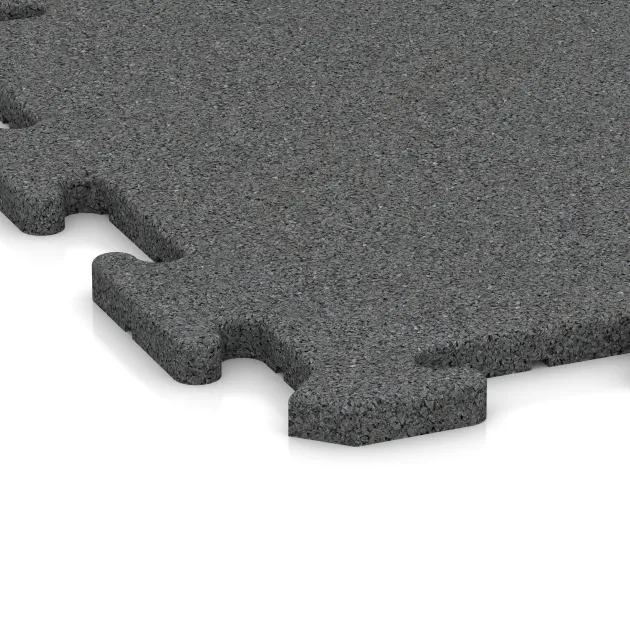 Detailaufnahme der Randausprägung von WARCO-Produkt 3917, Spielmatte, Format 500 x 500 x 18 mm, Farbe Schiefergrau.