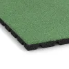 Detailaufnahme der Randausprägung von WARCO-Produkt 0547, Fallschutzplatte, Format 500 x 500 x 30 mm, Farbe Blassgrün.