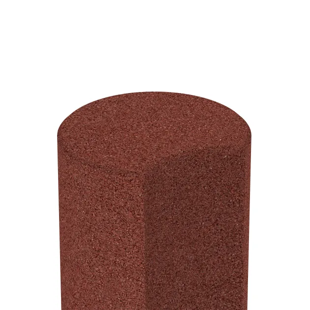 La vue détaillée sur les bords du produit WARCO 2549, Palissade en caoutchouc, au format ø 250 x 400 mm, en couleur Rouge brique.