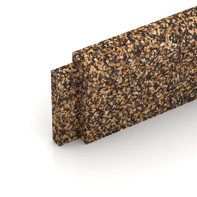 Detailaufnahme der Randausprägung von WARCO-Produkt 2252, Wandschutz Sockelleiste, Format 750 x 20 x 80 mm, Farbe Rattan Lounge.
