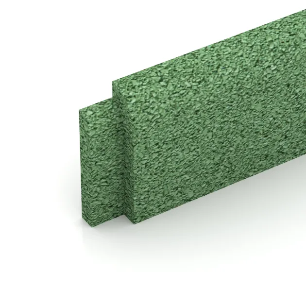 Detailaufnahme der Randausprägung von WARCO-Produkt 4295, Wandschutz Sockelleiste, Format 750 x 20 x 80 mm, Farbe Blassgrün.