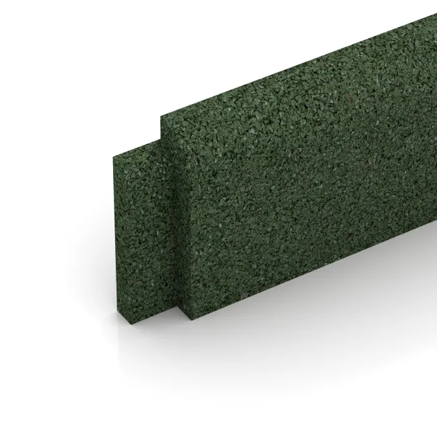 Detailaufnahme der Randausprägung von WARCO-Produkt 2265, Wandschutz Sockelleiste, Format 750 x 20 x 80 mm, Farbe Grasgrün.