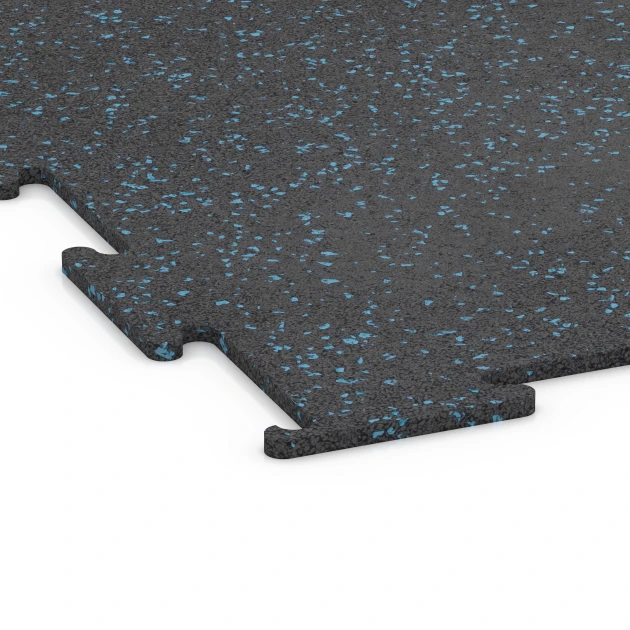 La vue détaillée sur les bords du produit WARCO 6457, Sol de Fitness Compact, au format 50 × 50 × 0,8 cm, en couleur Bleu doux moucheté.