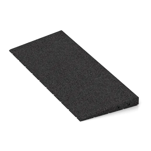 Detailaufnahme der Randausprägung von WARCO-Produkt 2468, Übergangsrampe 75 cm, Format 750 x 300 mm | 8 <  45 mm, Farbe Anthrazit.