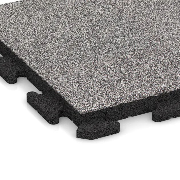 Detailaufnahme der Randausprägung von WARCO-Produkt 4623, Poolfliese Classic, Format 500 x 500 x 40 mm, Farbe Grau Melange.