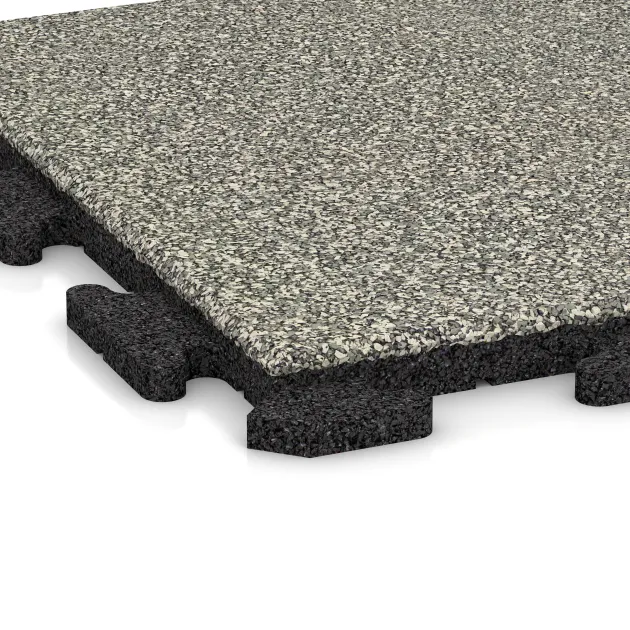 Detailaufnahme der Randausprägung von WARCO-Produkt 1208, Poolfliese Classic, Format 500 x 500 x 30 mm, Farbe Heller Granit.