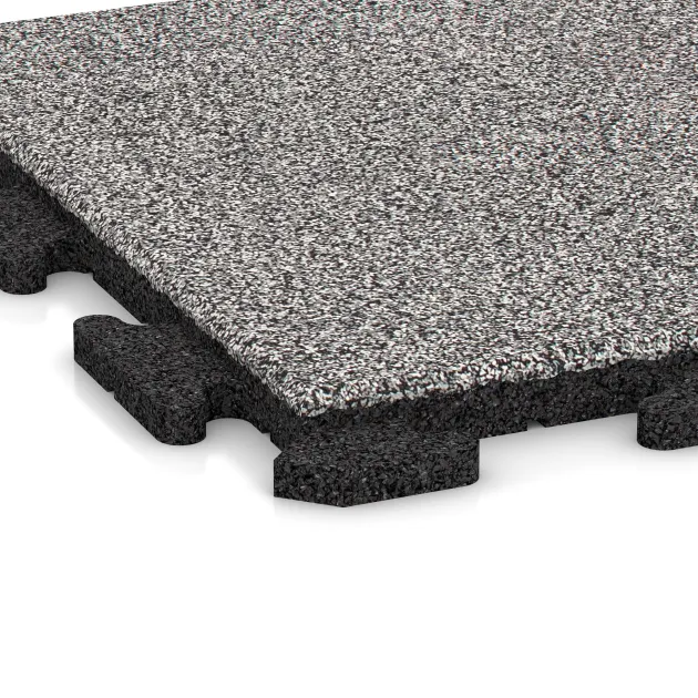 La vue détaillée sur les bords du produit WARCO 4617, Dalle plage de piscine Classique, au format 500 x 500 x 30 mm, en couleur Gris mélange.